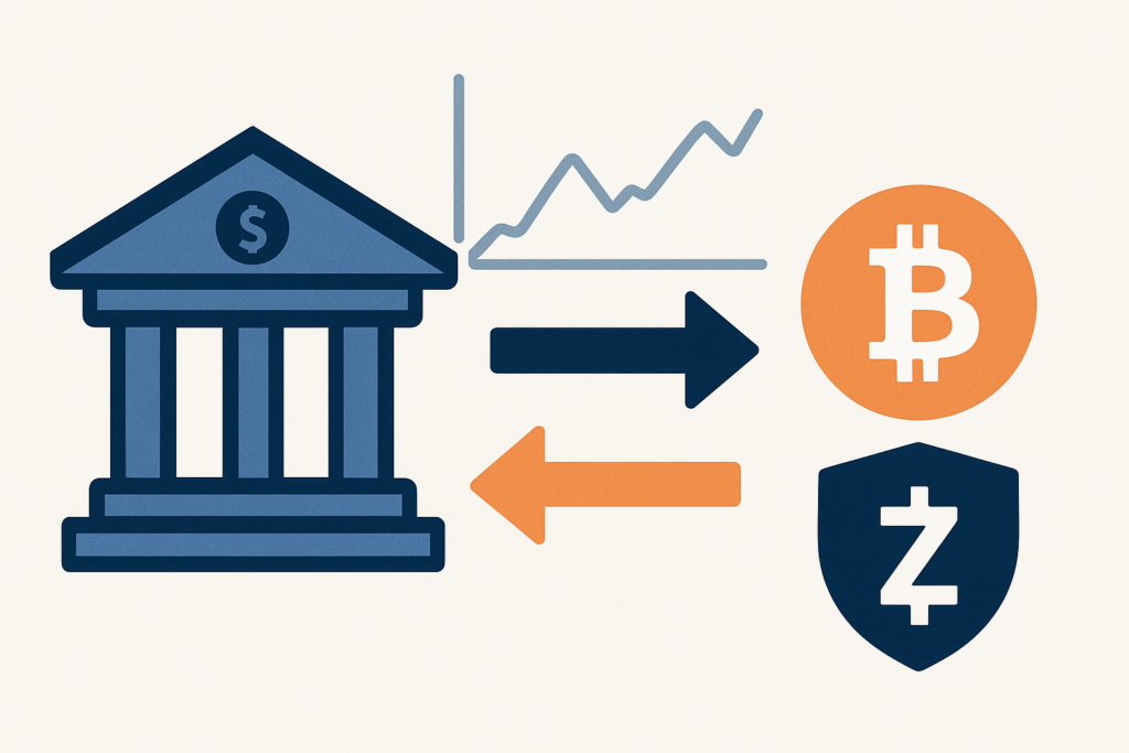 Bitcoin przy 76 000 USD przed decyzją Fed. Zcash rośnie o 130% — ilustracja